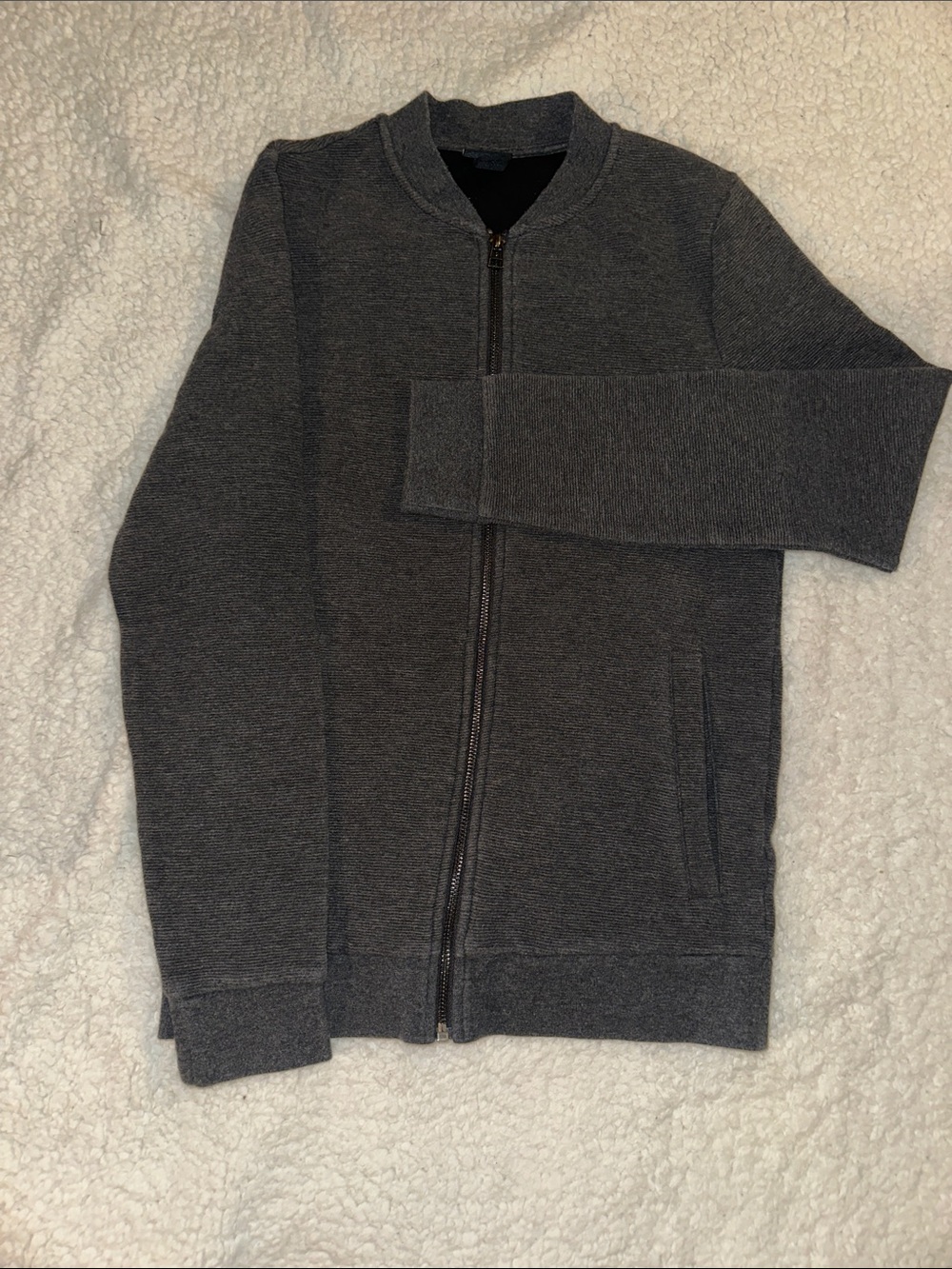 Men's H&M Charcoal Zip-Up Sweater